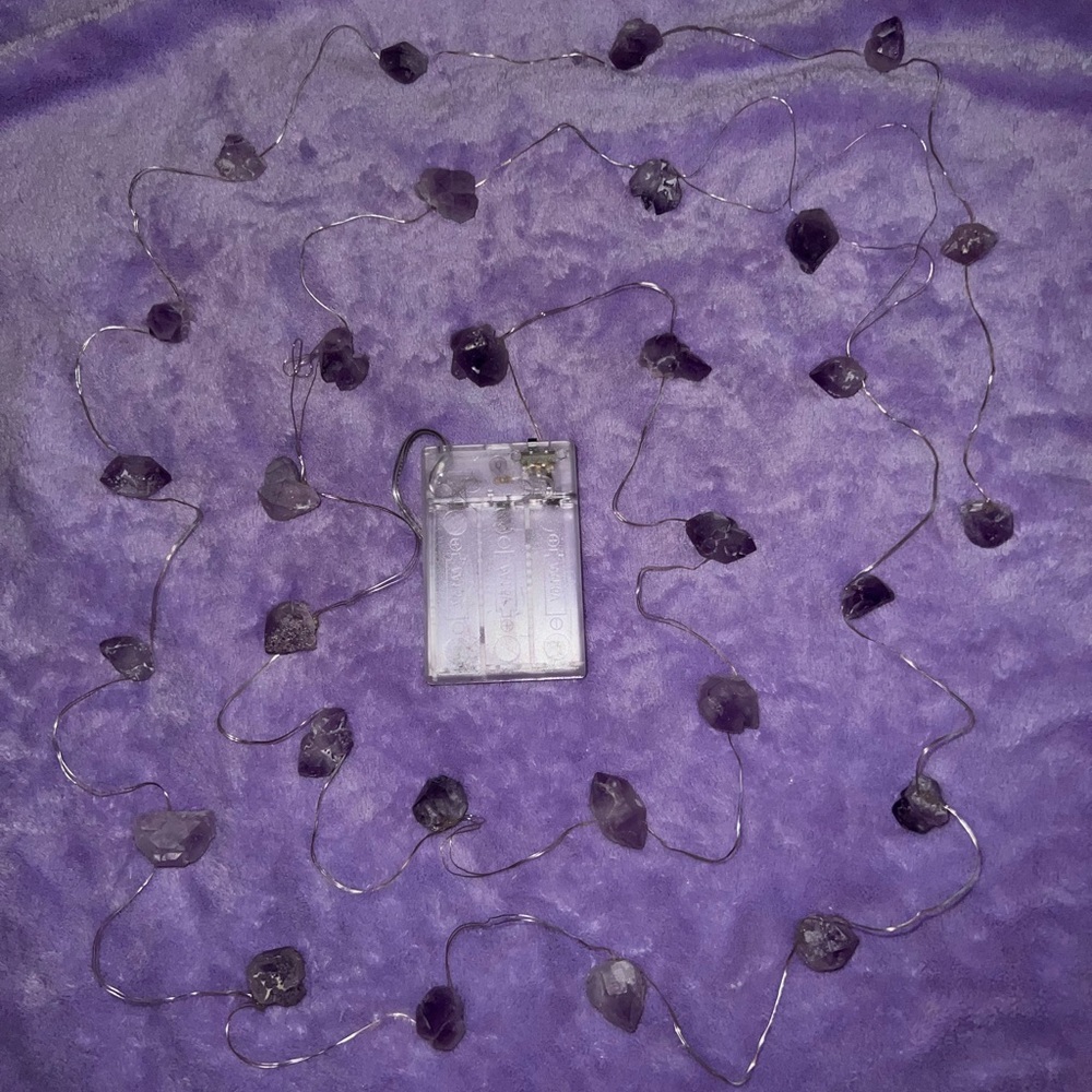 amethyst crystal fairy lights